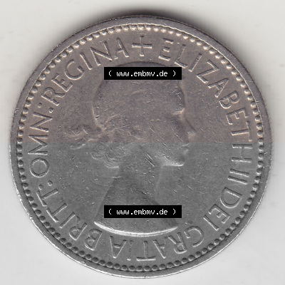 Münzen Großbritannien Umlaufmünze 1954-1970, 1 Schilling - One Shilling, 1953 (Stück 1) Wappen mit drei Löwen. Vorderseite... Sammlung