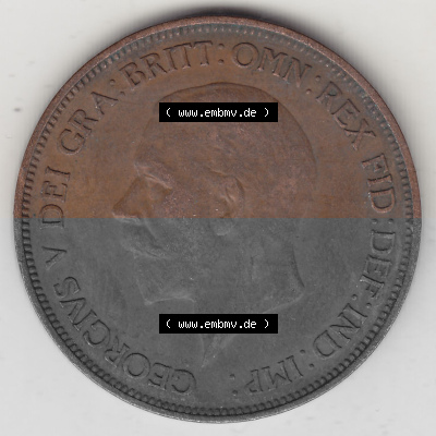 Münzen Großbritannien Umlaufmünze 1928-1936, 1 One Penny, 1936 (Stück 3), George V. BM GEORGIVS V DEI GRABRITTOMNREX FIDDEFINDIMP.... Sammlung