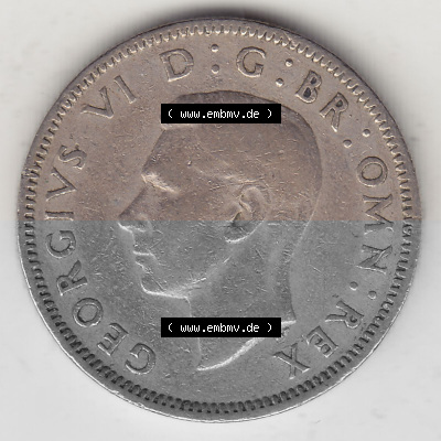 Münzen Großbritannien Umlaufmünze 1947-1948, 1 Schilling - One Shilling 1947 (Stück 2) Sitzender Löwe auf Krone. Vorderseite... Sammlung