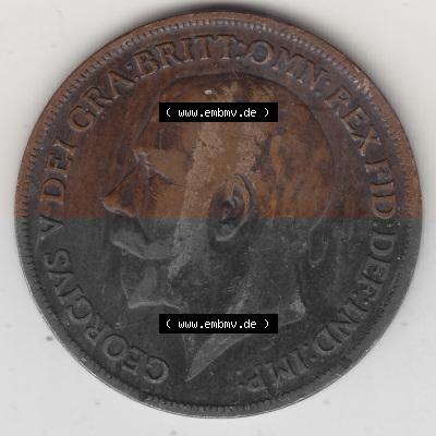 Münzen Großbritannien Umlaufmünze 1911-1926, 1 One Penny, 1917 (Stück 1), George V, B.M. GEORGIVS V DEI GRABRITTOMNREX FIDDEFINDIMP.... Sammlung