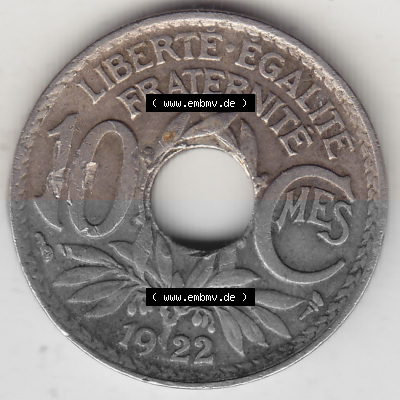 10 Cmes / Centime / Cent Umlaufmünze aus Frankreich in der Francs-Währung Sammlung