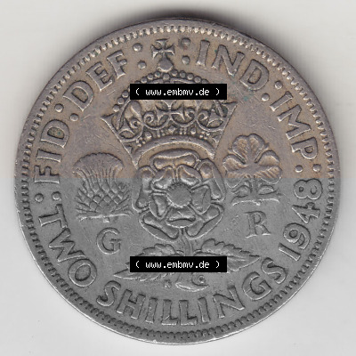 Münzen Großbritannien Umlaufmünze 1947-1948, 2 Schilling - Shillings 1949 (Stück 2) (2) Sammlung