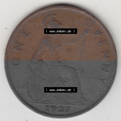 Münzen Großbritannien Umlaufmünze 1927-1927, 1 One Penny, 1927 (Stück 2), George V, BM GEORGIVS V DEI GRABRITTOMNREX FIDDEFINDIMP.... Sammlung