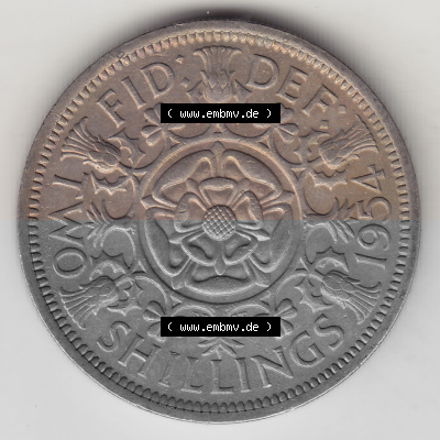 Münzen Großbritannien Umlaufmünze 1954-1970, 2 Schilling - Shillings 1954 (Stück 2) (2) Sammlung