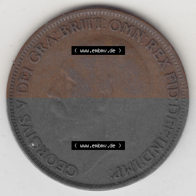 Münzen Großbritannien Umlaufmünze 1927-1927, 1 One Penny, 1927 (Stück 2), George V, BM GEORGIVS V DEI GRABRITTOMNREX FIDDEFINDIMP.... Sammlung