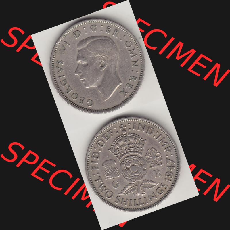 Alte Münzen Großbritannien Umlaufmünze 1947-1948, 2 Schilling-Florin, Two Shillings, 1947-4, George VI, GEORGIVS VI D G BR OMN REX, FID DEF IND IMP,... Sammlung