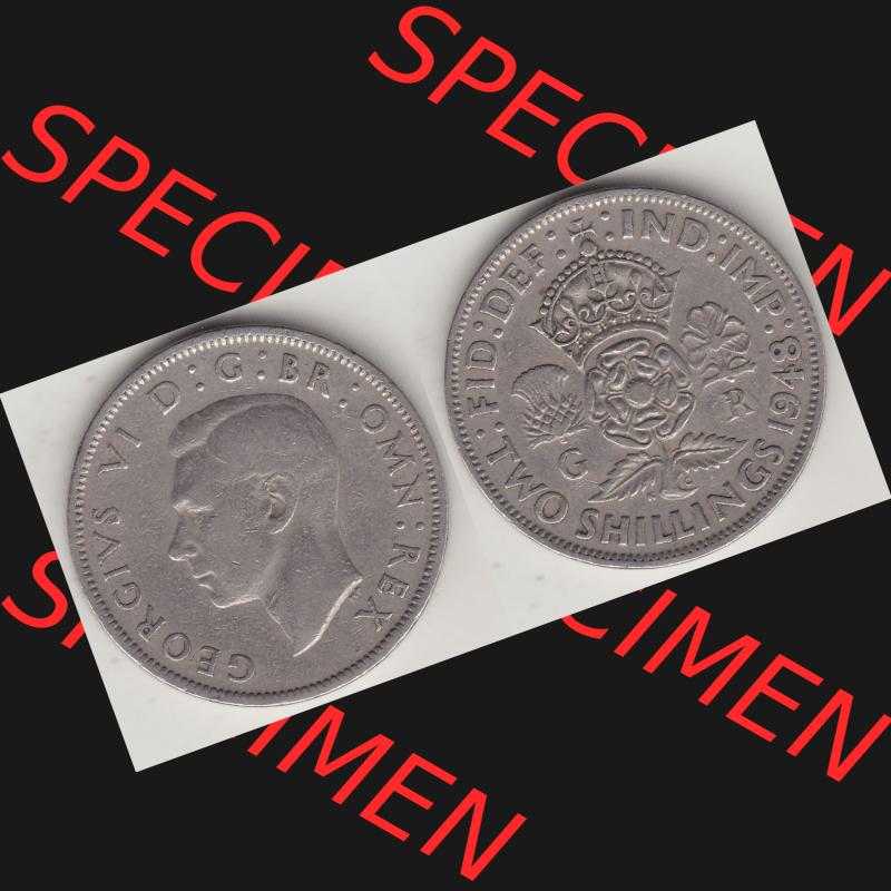 Alte Münzen Großbritannien Umlaufmünze 1947-1948, 2 Schilling-Florin, Two Shillings, 1948-7, George VI, GEORGIVS VI D G BR OMN REX, FID DEF IND IMP,... Sammlung