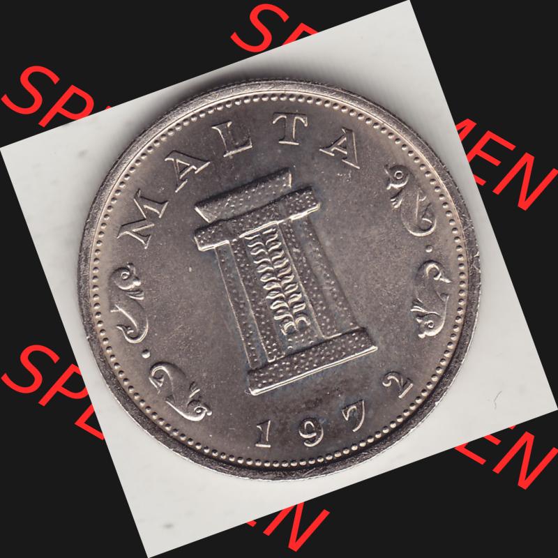 Bildmaterial Münzensatz / KMS 1972 aus Malta 1972-1981, 5 Cent 1972-1, MALTA 5 CENTS. Vorderseite einer Umlaufmünze aus 1972 Malta, Münze aus offiziellen Kursmünzensatz... Sammlung