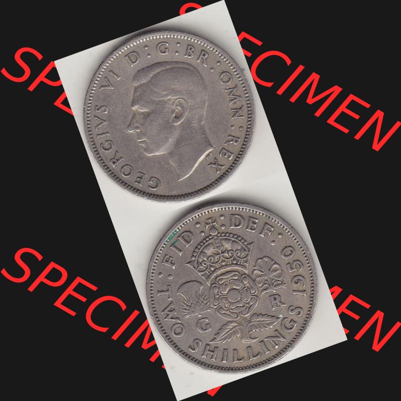 Alte Münzen Großbritannien Umlaufmünze 1949-1951, 2 Schilling, Shillings (Florin) 1950-2, George VI, GEORGIVS VI DG BR OMN REX, FID DEF TWO SHILLINGS.... Sammlung