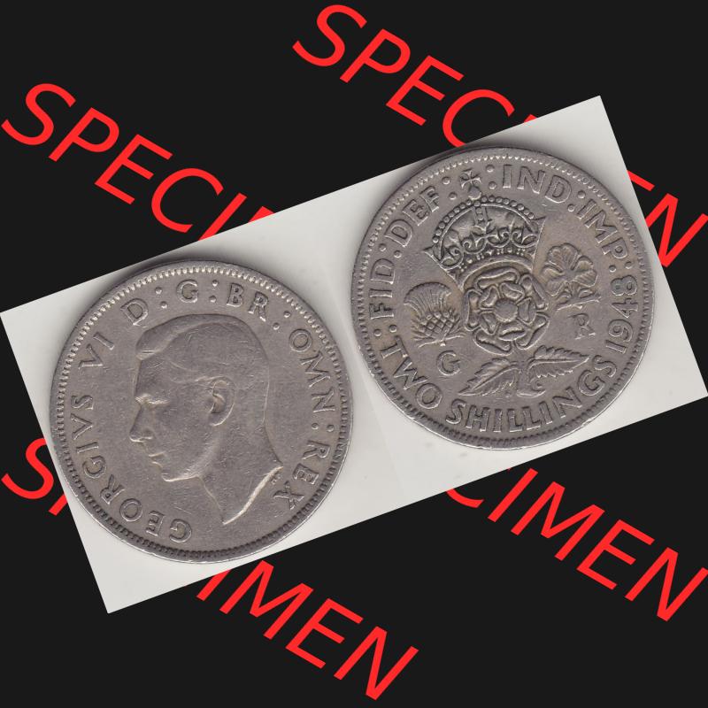 Alte Münzen Großbritannien Umlaufmünze 1947-1948, 2 Schilling-Florin, Two Shillings, 1948-8, George VI, GEORGIVS VI D G BR OMN REX, FID DEF IND IMP,... Sammlung