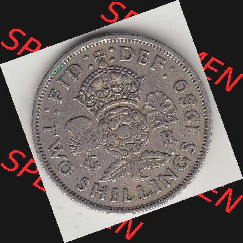 Alte Münzen Großbritannien Umlaufmünze 1949-1951, 2 Schilling, Shillings (Florin) 1950-2, George VI, GEORGIVS VI DG BR OMN REX, FID DEF TWO SHILLINGS.... Sammlung