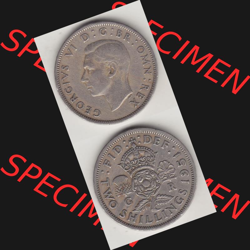 Alte Münzen Großbritannien Umlaufmünze 1949-1951, 2 Schilling, Shillings (Florin) 1951-3, George VI, GEORGIVS VI DG BR OMN REX, FID DEF TWO SHILLINGS.... Sammlung