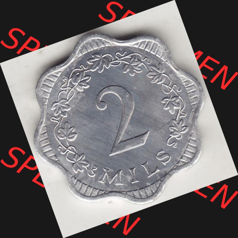 Bildmaterial Münzensatz / KMS 1972 aus Malta 1972-2007, 2 Mils 1972-1, MALTA 2 MILS. Rückseite als Einzelansicht einer Umlaufmünze aus 1972 Malta, Münze... Sammlung