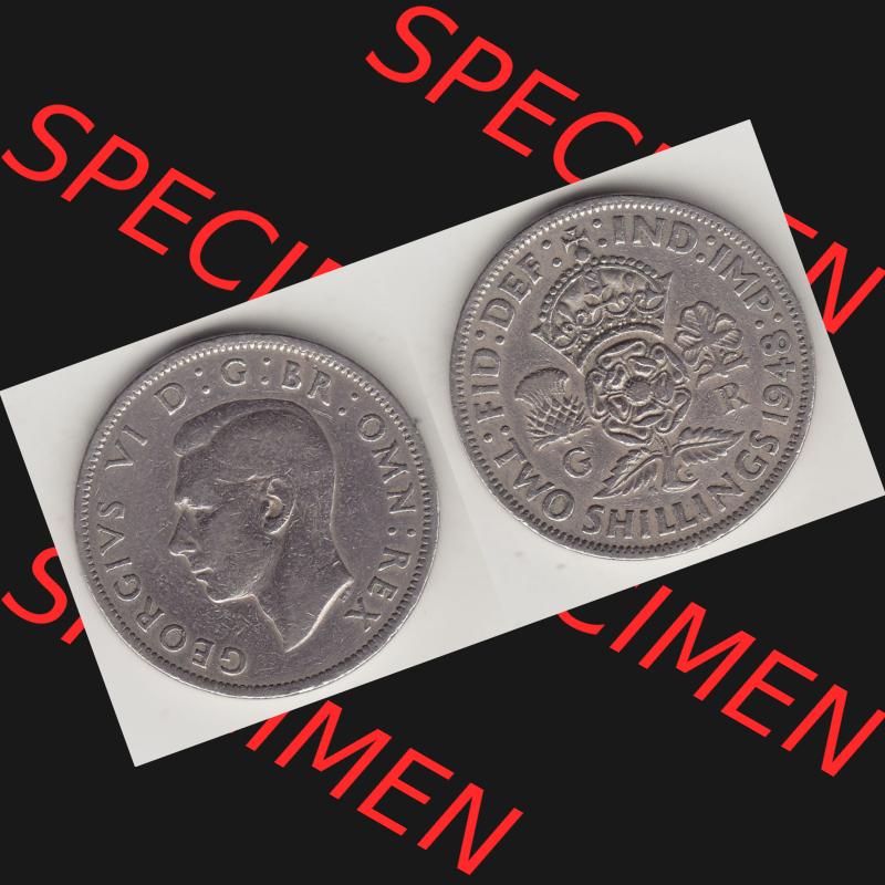 Alte Münzen Großbritannien Umlaufmünze 1947-1948, 2 Schilling-Florin, Two Shillings, 1948-5, George VI, GEORGIVS VI D G BR OMN REX, FID DEF IND IMP,... Sammlung