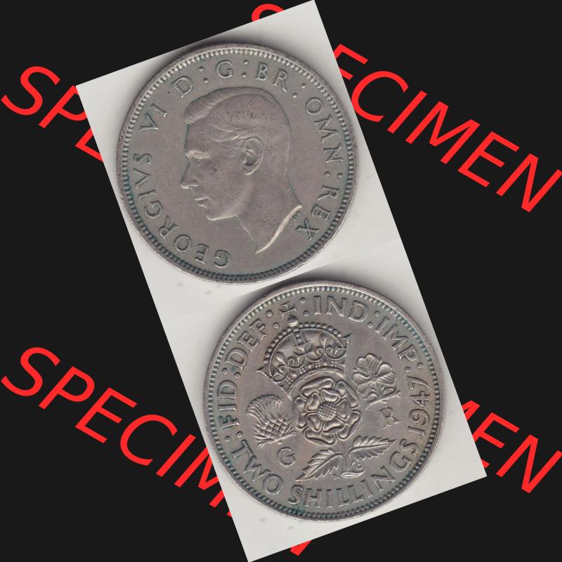 Alte Münzen Großbritannien Umlaufmünze 1947-1948, 2 Schilling-Florin, Two Shillings, 1947-1, George VI, GEORGIVS VI D G BR OMN REX, FID DEF IND IMP,... Sammlung