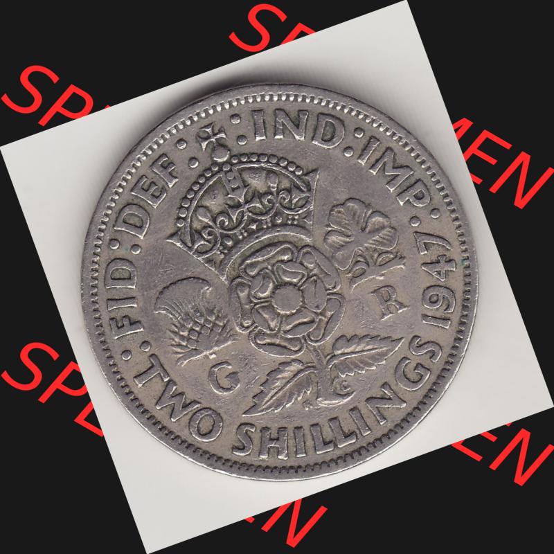 Alte Münzen Großbritannien Umlaufmünze 1947-1948, 2 Schilling-Florin, Two Shillings, 1947-3, George VI, GEORGIVS VI D G BR OMN REX, FID DEF IND IMP,... Sammlung
