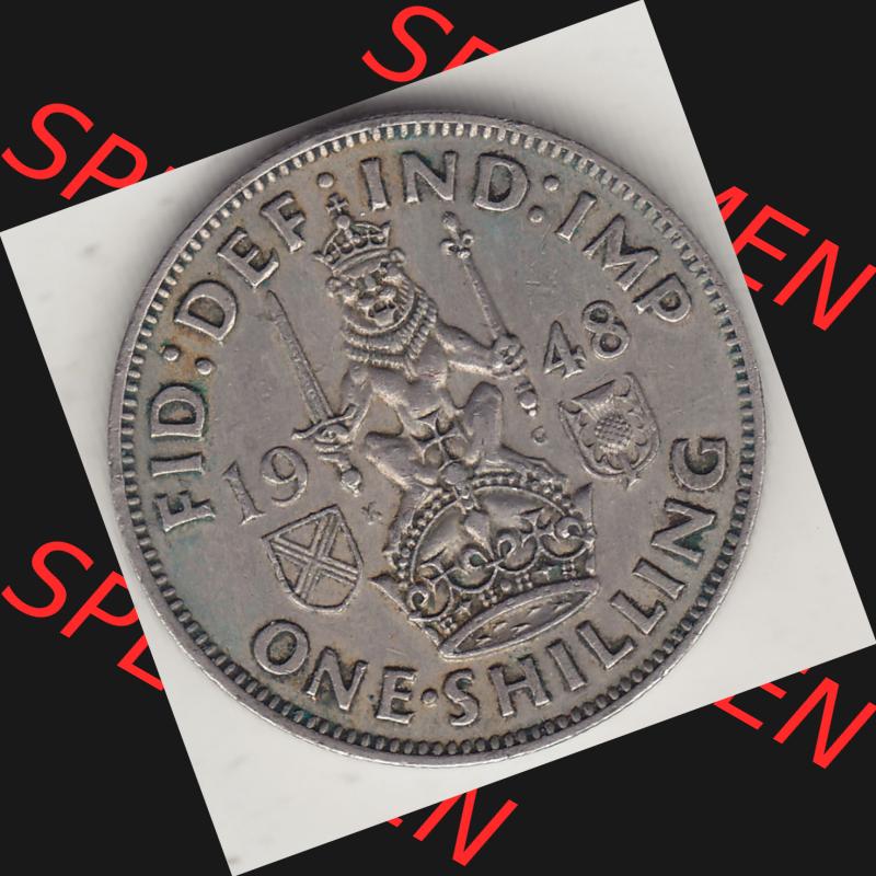Alte Münzen Großbritannien Umlaufmünze 1947-1948, 2 Schilling - One Shillings 1948-3 Sitzender Löwe auf Krone. Rückseite der alten britischen Münze aus Großbritannien... Sammlung