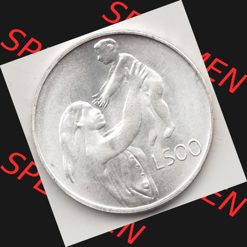 Bildmaterial Münzensatz / KMS 1972 aus San Marino 1972-1972, 500 Lire 1972 L. 500 REPUBBLICA DI SAN MARINO, Silbermünze. Rückseite als Einzelansicht einer Umlaufmünze... Sammlung