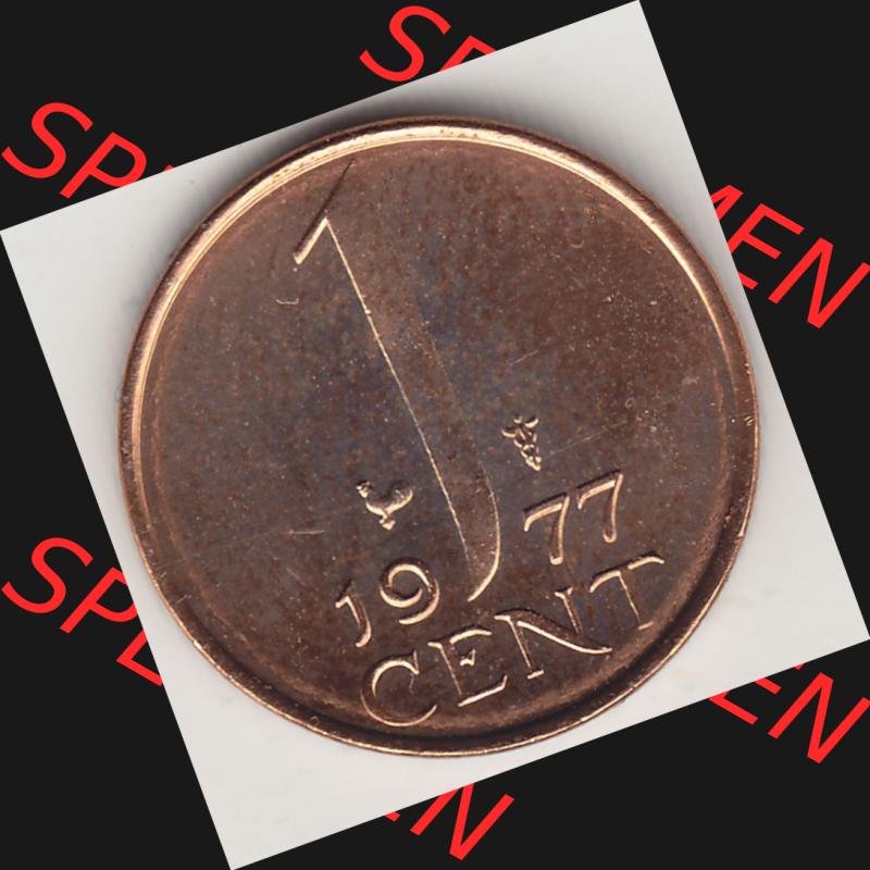 Alte Münzen KMS Niederlande, Kursmünzensatz 1977, 1950-1980, 1 Cent, 1977-1, JULIANA KONINGIN DER NEDERLANDEN. Rückseite mit Wert-Zahl bzw. Nennwert... Sammlung