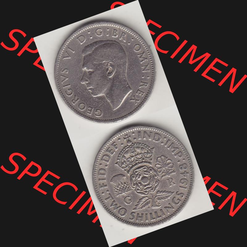 Alte Münzen Großbritannien Umlaufmünze 1947-1948, 2 Schilling-Florin, Two Shillings, 1948-5, George VI, GEORGIVS VI D G BR OMN REX, FID DEF IND IMP,... Sammlung