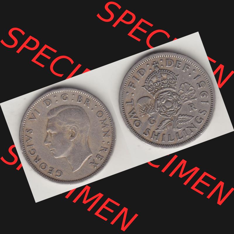 Alte Münzen Großbritannien Umlaufmünze 1949-1951, 2 Schilling, Shillings (Florin) 1951-3, George VI, GEORGIVS VI DG BR OMN REX, FID DEF TWO SHILLINGS.... Sammlung