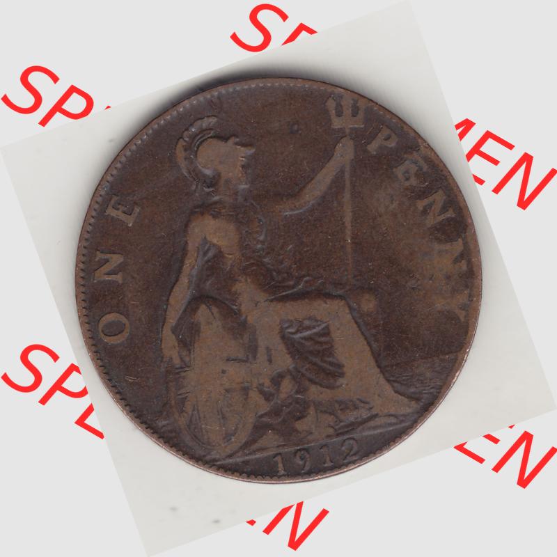 Alte Münzen Großbritannien Umlaufmünze 1911-1926, 1 Penny, One Penny, 1912-1, B.M. GEORGIVS V DEI GRA BRITT OMN REX FID DEF IND IMP. Rückseite... Sammlung