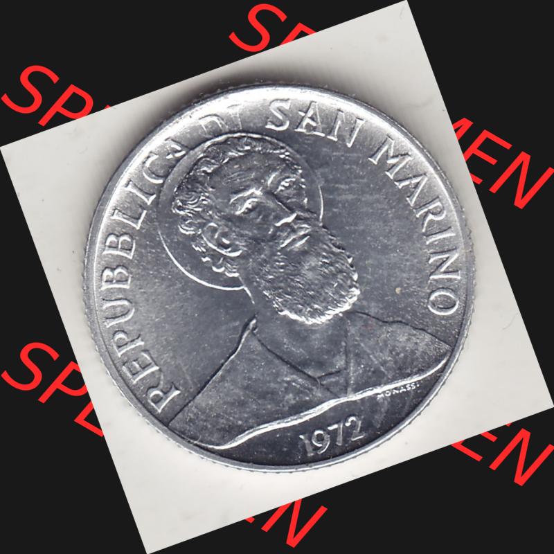 Bildmaterial Münzensatz / KMS 1972 aus San Marino 1972-1972, 2 Lire 1972, 2 LIRE MONASSI REPUBBLICA DI SAN MARINO. Vorderseite einer Umlaufmünze aus 1972 REPUBBLICA DI... Sammlung