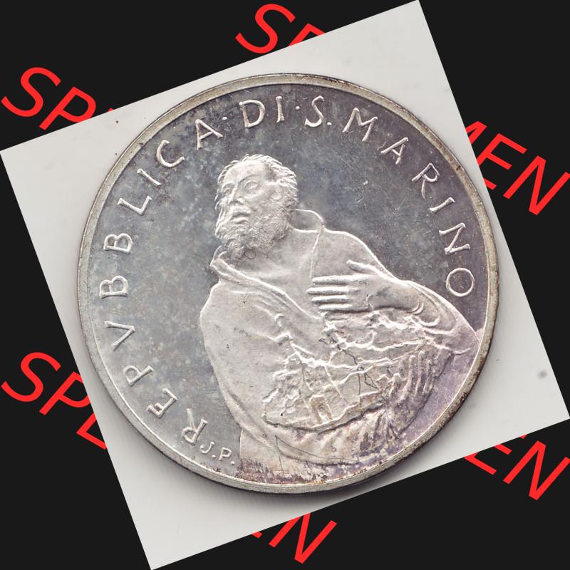Bildmaterial Münzensatz / KMS 1979 aus San Marino 1979-1979, 500 Lire, Silbermünze J.P. REPVBBLICA DI SAN MARINO, 1979 J.P. L.500 LIBERTAS.... Sammlung