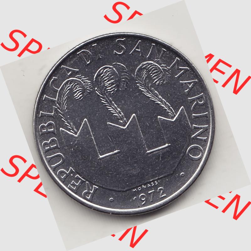 Bildmaterial Münzensatz / KMS 1972 aus San Marino 1972-1972, 50 Lire, 1972, MONASSI REPUBBLICA DI SAN MARINO 50 LIRE. Vorderseite einer Umlaufmünze aus 1972 REPUBBLICA... Sammlung