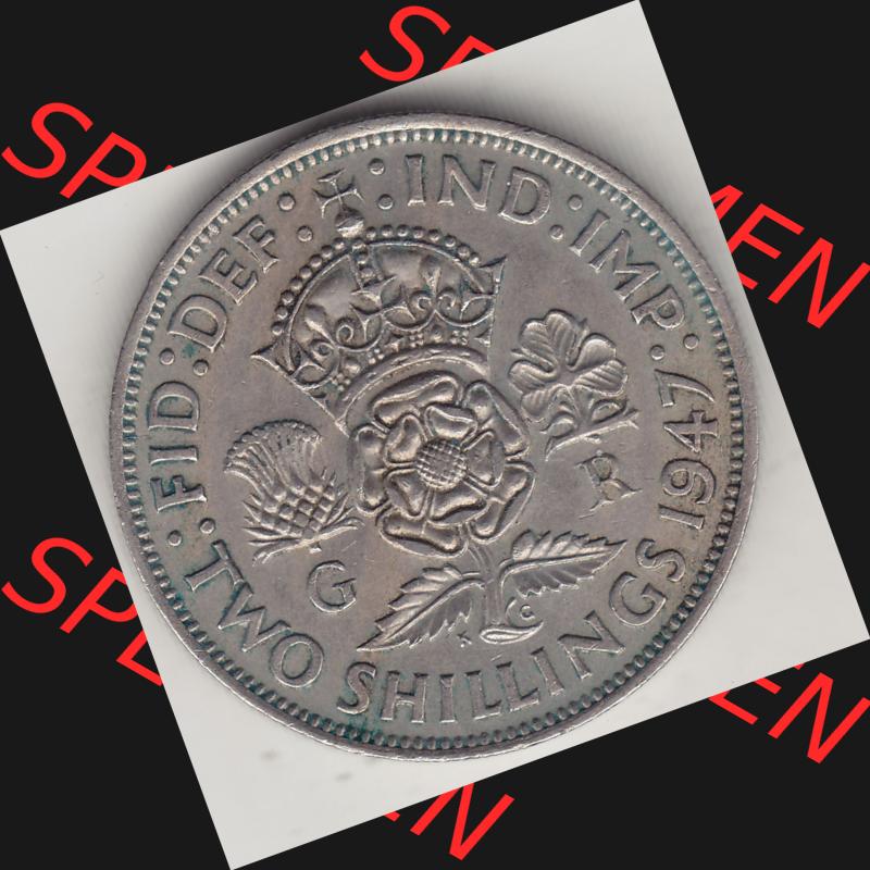 Alte Münzen Großbritannien Umlaufmünze 1947-1948, 2 Schilling-Florin, Two Shillings, 1947-1, George VI, GEORGIVS VI D G BR OMN REX, FID DEF IND IMP,... Sammlung