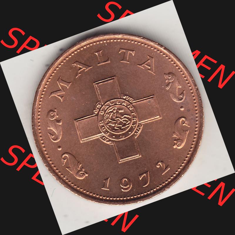 Bildmaterial Münzensatz / KMS 1972 aus Malta 1972-1982, 1 Cent 1972-1, MALTA 1 CENT. Vorderseite einer Umlaufmünze aus 1972 Malta, Münze aus offiziellen Kursmünzensatz... Sammlung