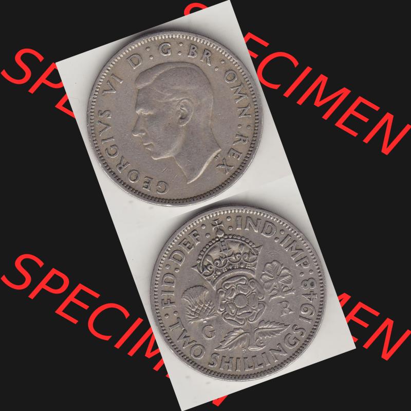 Alte Münzen Großbritannien Umlaufmünze 1947-1948, 2 Schilling-Florin, Two Shillings, 1948-1, George VI, GEORGIVS VI D G BR OMN REX, FID DEF IND IMP,... Sammlung