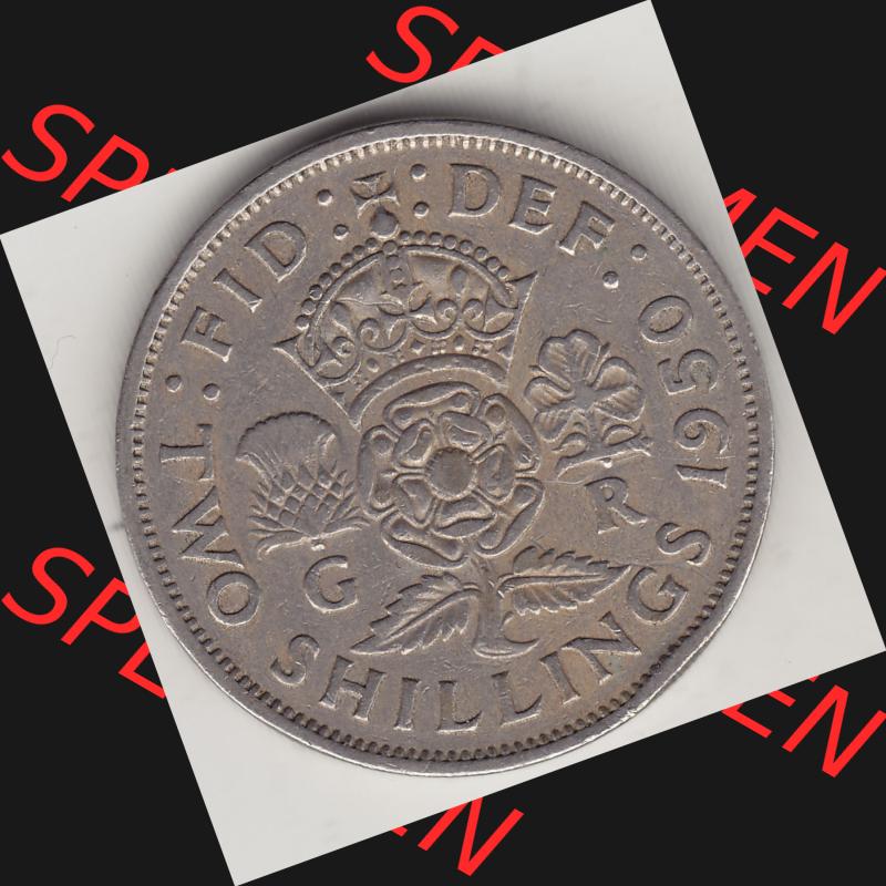 Alte Münzen Großbritannien Umlaufmünze 1949-1951, 2 Schilling, Shillings (Florin) 1950-1, George VI, GEORGIVS VI DG BR OMN REX, FID DEF TWO SHILLINGS.... Sammlung