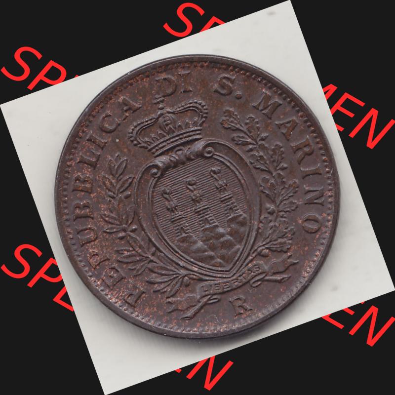 Bildmaterial Münzen aus San Marino vor 1950, 1935-1938, 10 Centesimi, (Cent-Wert), 1935-1, LIBERTAS REPUBBLICA DI S. MARINO, 10 CENTESIMI 1935.... Sammlung