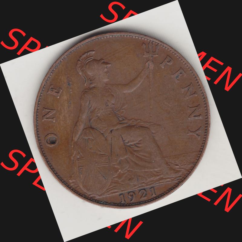 Alte Münzen Großbritannien Umlaufmünze 1911-1926, 1 Penny, One Penny, 1921-1, B.M. GEORGIVS V DEI GRA BRITT OMN REX FID DEF IND IMP. Rückseite... Sammlung