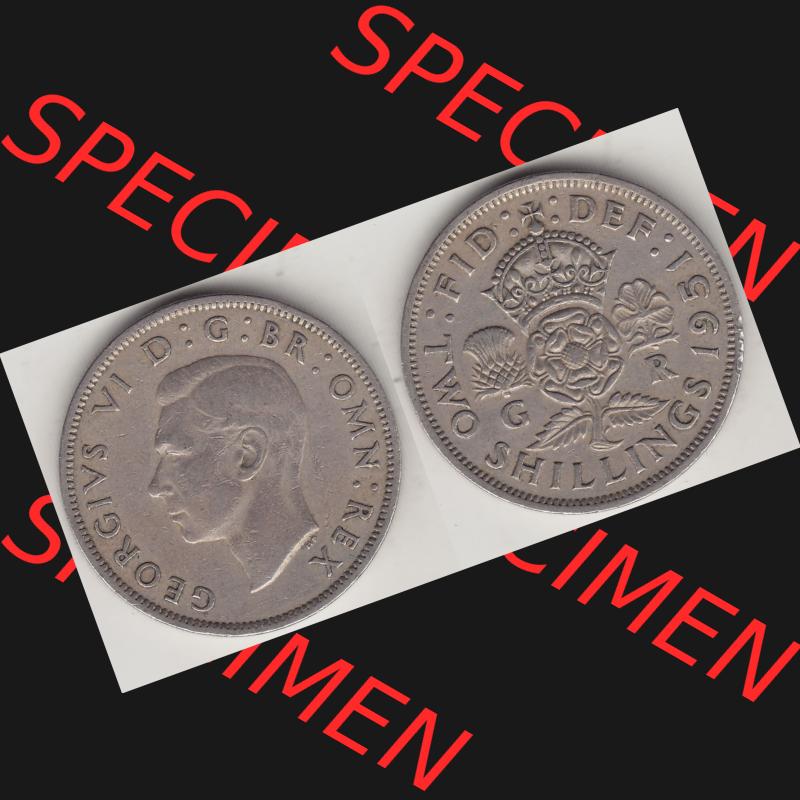 Alte Münzen Großbritannien Umlaufmünze 1949-1951, 2 Schilling, Shillings (Florin) 1951-1, George VI, GEORGIVS VI DG BR OMN REX, FID DEF TWO SHILLINGS.... Sammlung