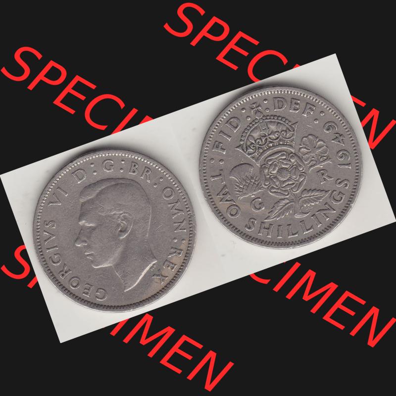 Alte Münzen Großbritannien Umlaufmünze 1947-1948, 2 Schilling-Florin, Two Shillings, 1949-3, George VI, GEORGIVS VI D G BR OMN REX, FID DEF IND IMP,... Sammlung