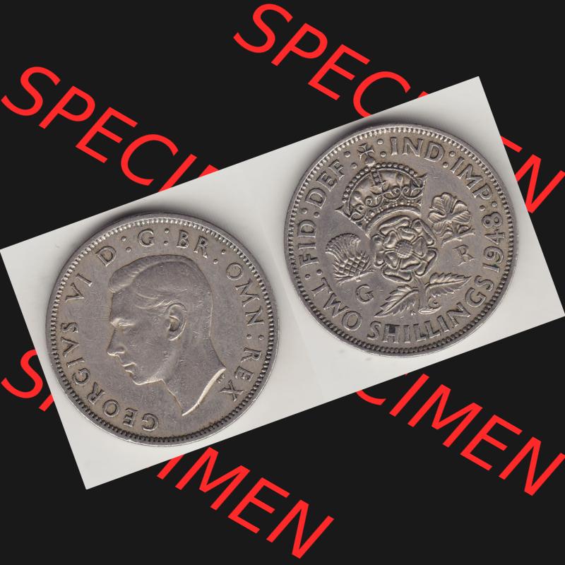 Alte Münzen Großbritannien Umlaufmünze 1947-1948, 2 Schilling-Florin, Two Shillings, 1948-4, George VI, GEORGIVS VI D G BR OMN REX, FID DEF IND IMP,... Sammlung