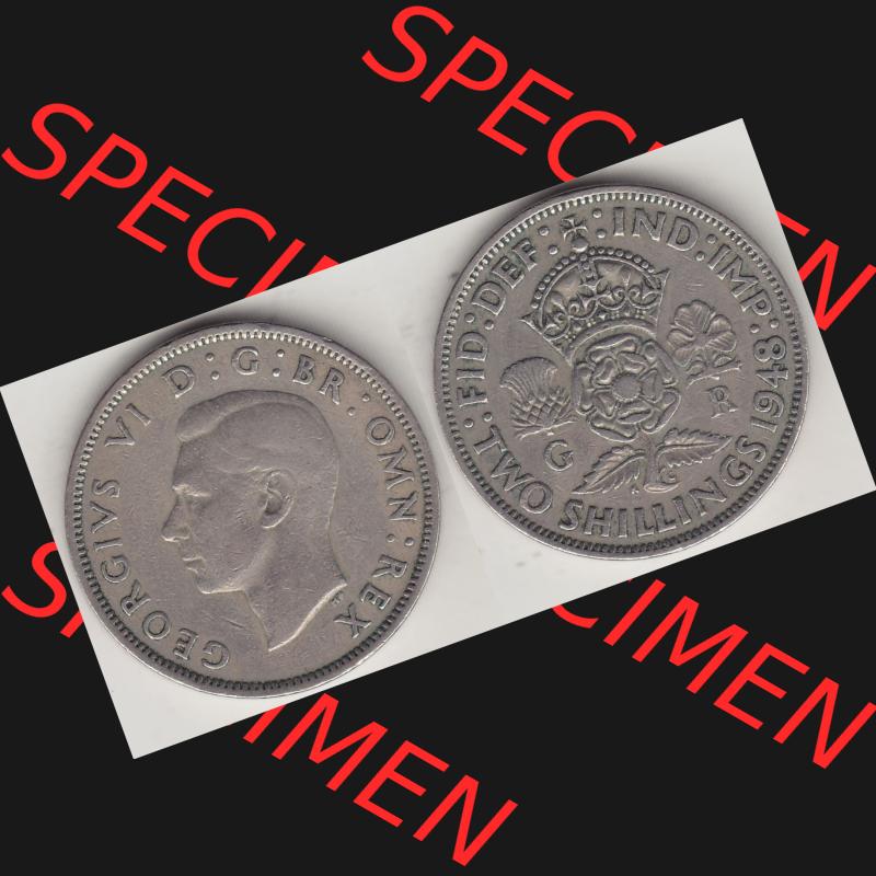 Alte Münzen Großbritannien Umlaufmünze 1947-1948, 2 Schilling-Florin, Two Shillings, 1948-2, George VI, GEORGIVS VI D G BR OMN REX, FID DEF IND IMP,... Sammlung