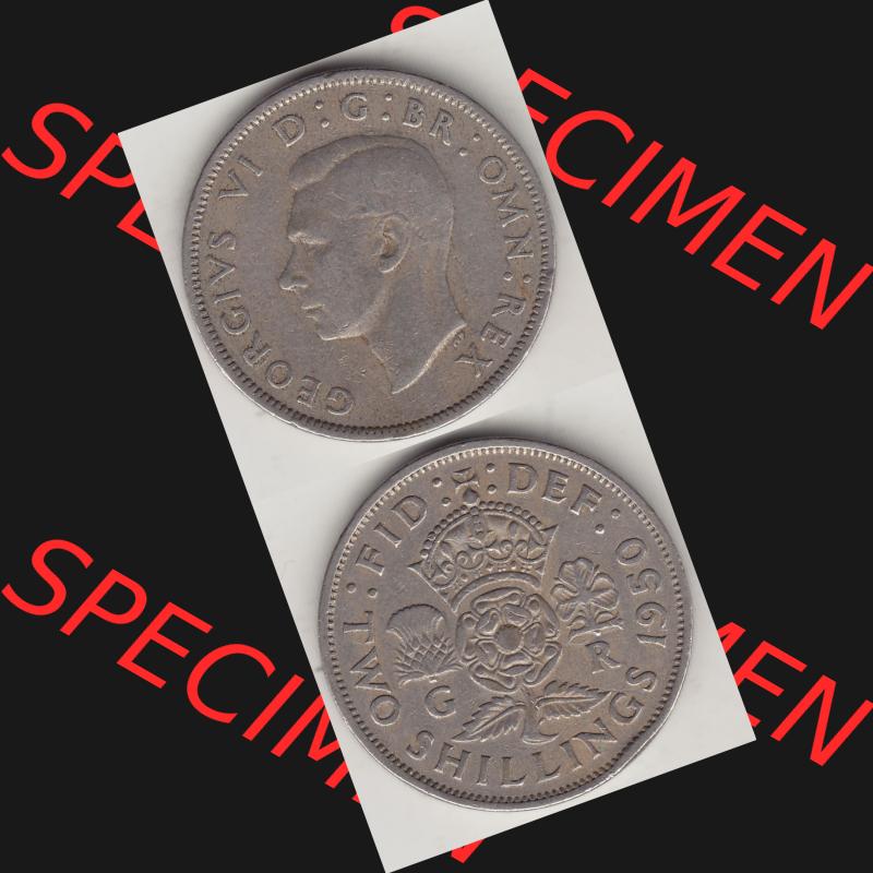 Alte Münzen Großbritannien Umlaufmünze 1949-1951, 2 Schilling, Shillings (Florin) 1950-1, George VI, GEORGIVS VI DG BR OMN REX, FID DEF TWO SHILLINGS.... Sammlung