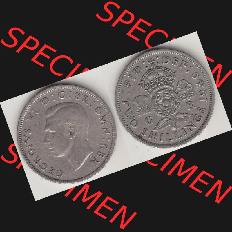 Alte Münzen Großbritannien Umlaufmünze 1949-1951, 2 Schilling, Shillings (Florin) 1949-2, George VI, GEORGIVS VI DG BR OMN REX, FID DEF TWO SHILLINGS.... Sammlung