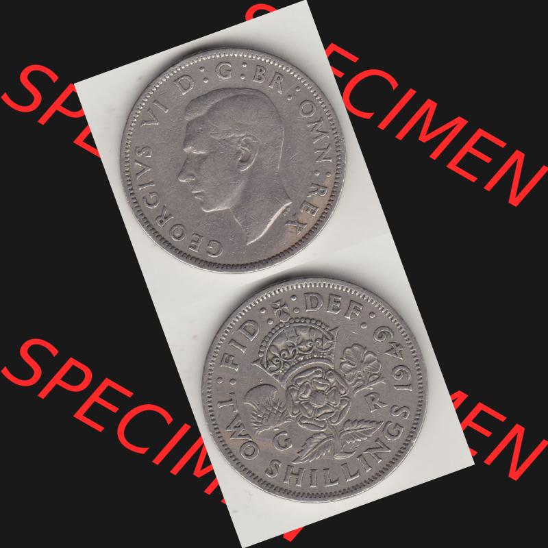 Alte Münzen Großbritannien Umlaufmünze 1947-1948, 2 Schilling-Florin, Two Shillings, 1949-3, George VI, GEORGIVS VI D G BR OMN REX, FID DEF IND IMP,... Sammlung