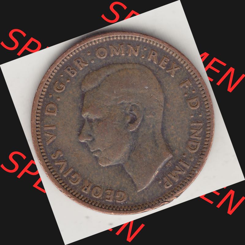 Alte Münzen Großbritannien Umlaufmünze 1937-1948, Half Penny, 1944-1, George VI, HALF PENNY HP, Segelschiff. Vorderseite der alten britischen Münze... Sammlung