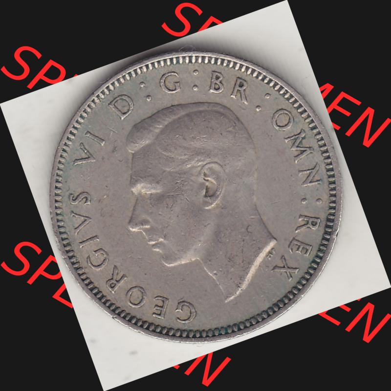 Alte Münzen Großbritannien Umlaufmünze 1947-1948, 2 Schilling - One Shillings 1948-3 Sitzender Löwe auf Krone. Vorderseite der alten britischen Münze aus Großbritannien... Sammlung