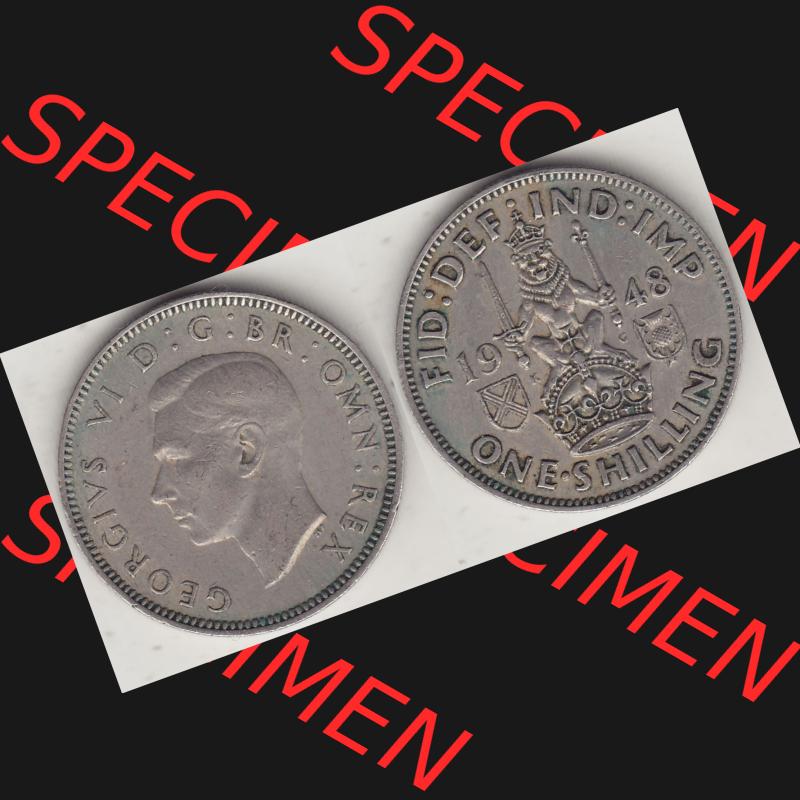 Alte Münzen Großbritannien Umlaufmünze 1947-1948, 2 Schilling - One Shillings 1948-3 Sitzender Löwe auf Krone. Vorderseite und Rückseite horizontal auf einen digitalen... Sammlung