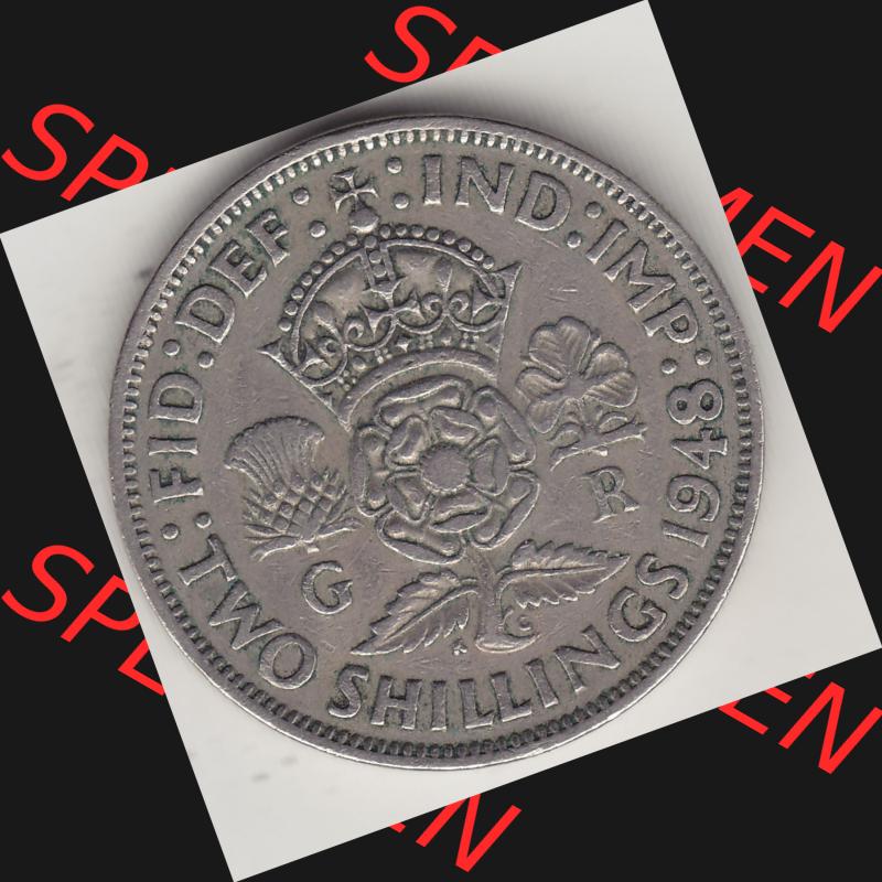 Alte Münzen Großbritannien Umlaufmünze 1947-1948, 2 Schilling-Florin, Two Shillings, 1948-2, George VI, GEORGIVS VI D G BR OMN REX, FID DEF IND IMP,... Sammlung