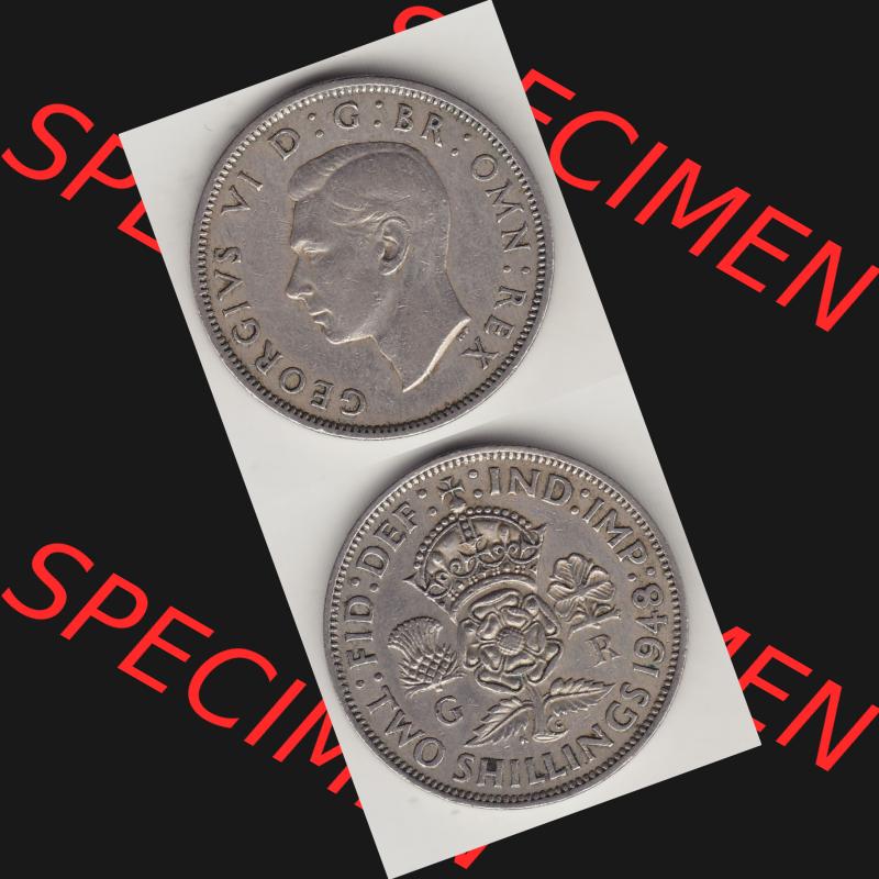 Alte Münzen Großbritannien Umlaufmünze 1947-1948, 2 Schilling-Florin, Two Shillings, 1948-4, George VI, GEORGIVS VI D G BR OMN REX, FID DEF IND IMP,... Sammlung