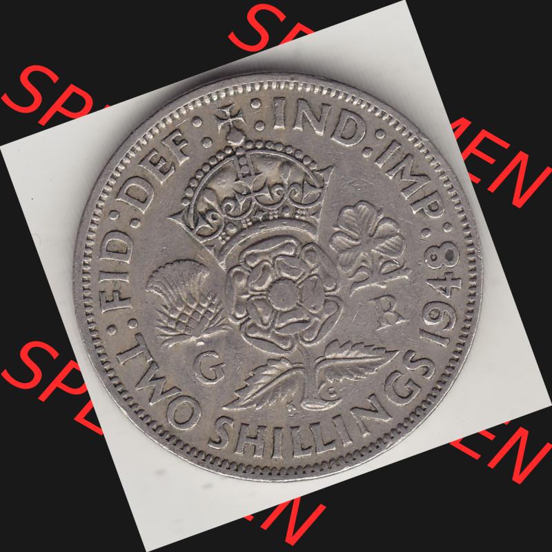 Alte Münzen Großbritannien Umlaufmünze 1947-1948, 2 Schilling-Florin, Two Shillings, 1948-1, George VI, GEORGIVS VI D G BR OMN REX, FID DEF IND IMP,... Sammlung