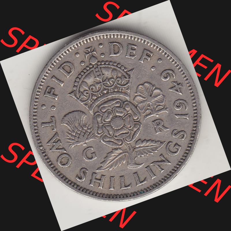 Alte Münzen Großbritannien Umlaufmünze 1949-1951, 2 Schilling, Shillings (Florin) 1949-1, George VI, GEORGIVS VI DG BR OMN REX, FID DEF TWO SHILLINGS.... Sammlung