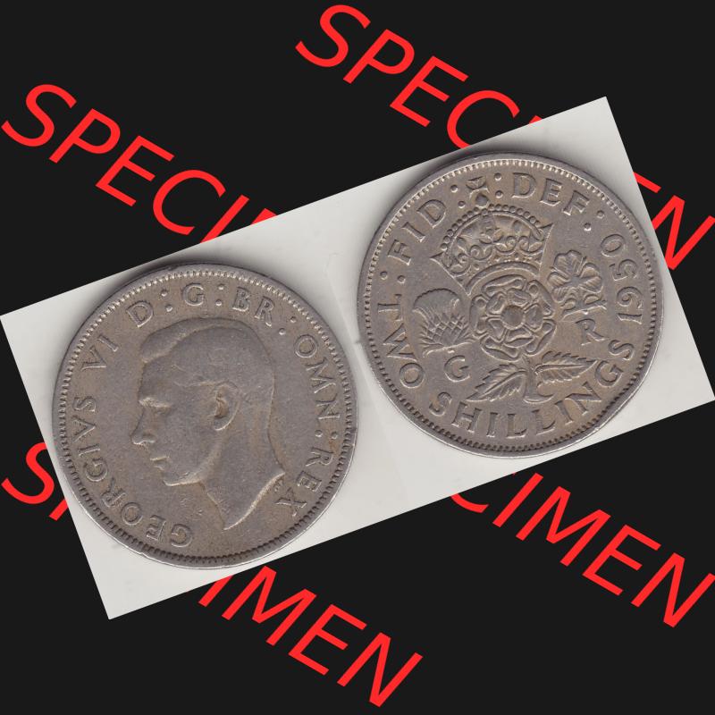 Alte Münzen Großbritannien Umlaufmünze 1949-1951, 2 Schilling, Shillings (Florin) 1950-1, George VI, GEORGIVS VI DG BR OMN REX, FID DEF TWO SHILLINGS.... Sammlung